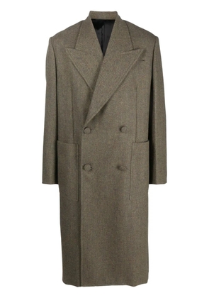 Givenchy double-breasted herringbone wool coat - Green