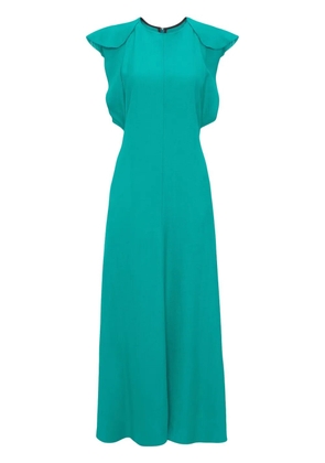 Victoria Beckham folded cap-sleeve midi dress - Blue
