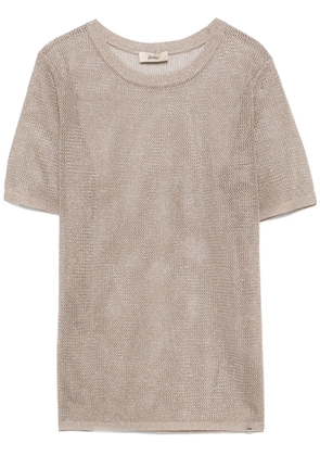 Herno open-knit T-shirt - Neutrals