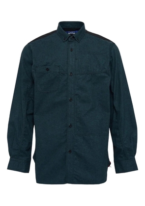 Junya Watanabe MAN checked-panel cotton shirt - Blue
