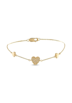 LB Exclusive 18K yellow gold diamond heart-pendants bracelet