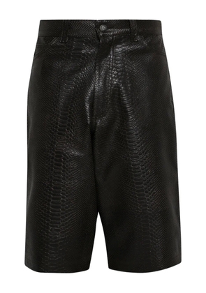 EARTHLING VIP snakeskin-effect shorts - Black