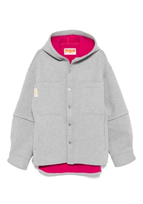 PDF hooded logo-detail jacket - Grey