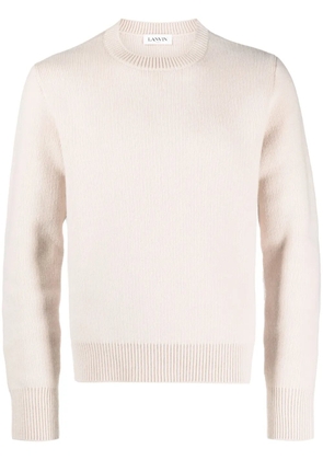 Lanvin crew-neck wool-cashmere jumper - Neutrals