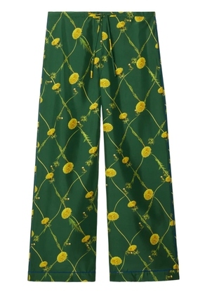 Burberry Dandelion floral-print flared trousers - Green