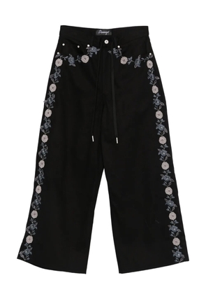 Benjamin Benmoyal floral-embroidered trousers - Black