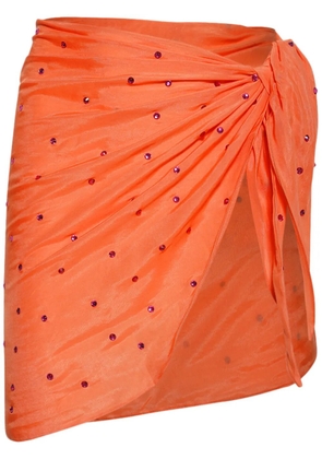 Oséree crystal-embellished mini skirt - Orange
