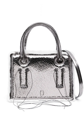 DENTRO mini Otto leather tote bag - Silver