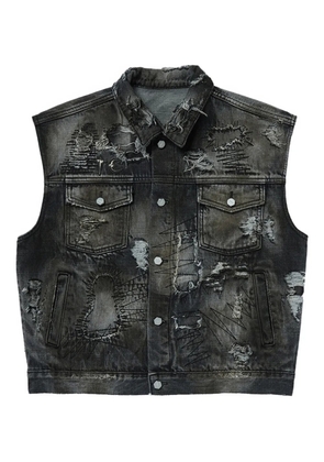 THUG CLUB buttoned gilet - Black
