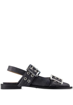GANNI buckle pointed-toe flats - Black
