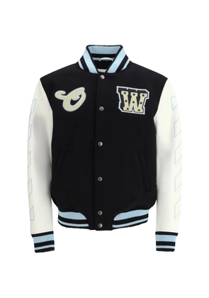 Off-White star-logo varsity bomber jacket - Black