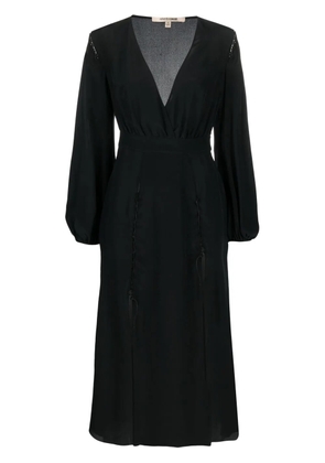 Roberto Cavalli front-slit silk midi dress - Black