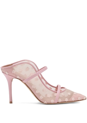 Malone Souliers Maureen floral-embroidered mules - Pink