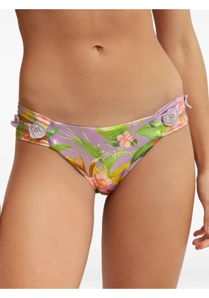 Del Maar Etia floral-print bikini bottoms - Purple