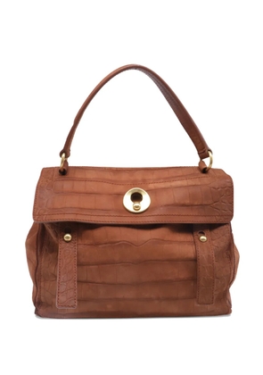 Saint Laurent Pre-Owned Muse Two crocodile-embossing leather handbag - Brown