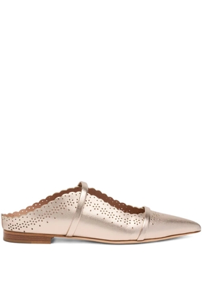 Malone Souliers metallic broderie flats - Gold