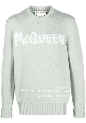 Alexander McQueen intarsia-knit logo sweater - Green