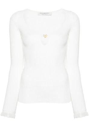 Philosophy Di Lorenzo Serafini logo-plaque ribbed top - Neutrals