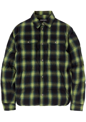 Palm Angels check-pattern padded shirt jacket - Green