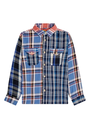 Human Made patchwork plaid shirt - Blue