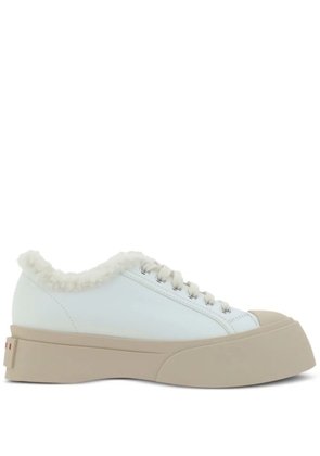 Marni Pablo lace-up shearling-trim sneakers - White