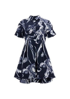 ERDEM floral print A-line dress - Blue