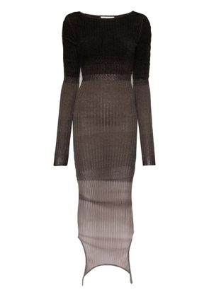 The Attico ombré ribbed midi dress - Brown
