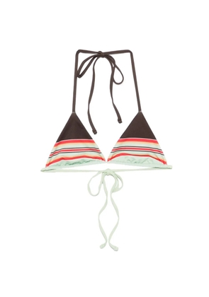 Frankies Bikinis Nick striped triangle bikini top - Green