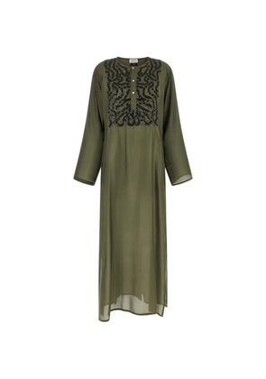 P.A.R.O.S.H. floral-embroidery maxi dress - Green