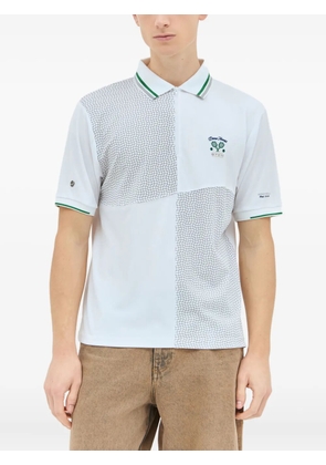 dime Court panelled embroidered polo shirt - White