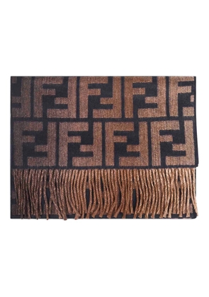 FENDI gradient jacquard scarf - Brown