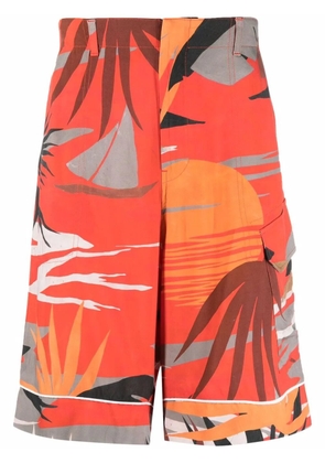 Palm Angels Hawaii graphic-print cargo shorts - Red