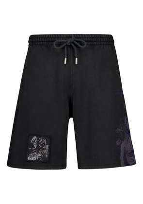 Off-White embroidery track shorts - Black