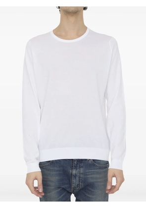John Smedley fine-knit cotton jumper - White