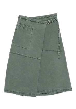 Tela wrap denim midi skirt - Blue