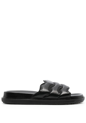 Marni padded-design nappa leather slides - Black