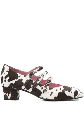 Carel Paris 40mm Kina triple-strap pumps - White