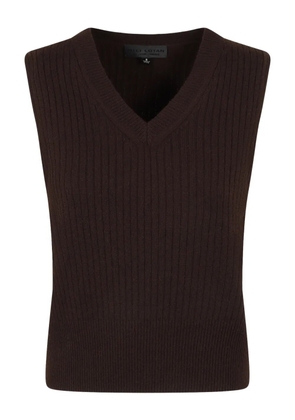 Nili Lotan ribbed V-neck vest - Brown