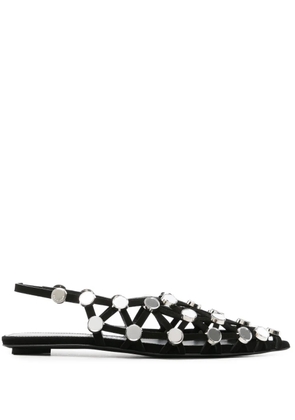 The Attico Grid rhinestone-embellished ballerina shoes - Black