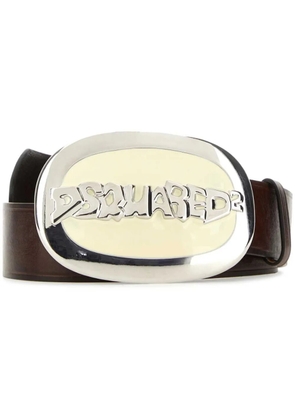 DSQUARED2 logo-buckle leather belt - Brown