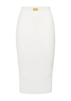 Elisabetta Franchi ribbed midi skirt - White