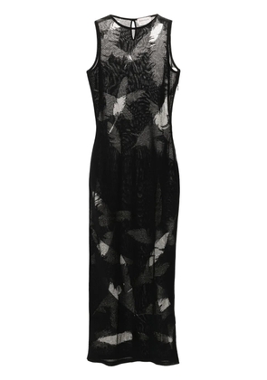 Alexander McQueen feather-intarsia pencil dress - Black