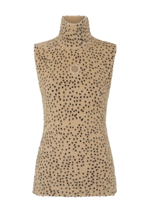 Rabanne turtleneck polka-dot print top - Neutrals