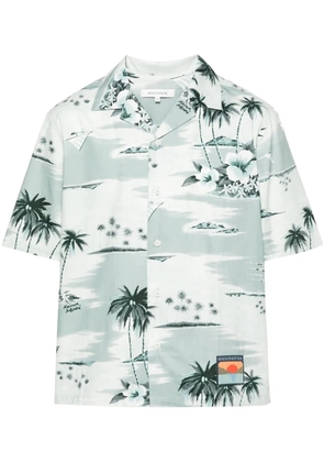 Maison Kitsuné island-print bowling shirt - Blue