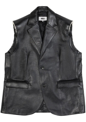 MM6 Maison Margiela sleeveless leather gilet - Black
