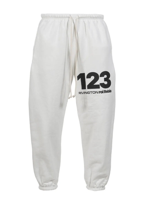 RRR123 drawstring track pants - White