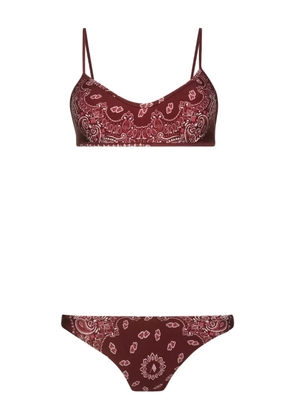 The Attico paisley-print bikini set - Red
