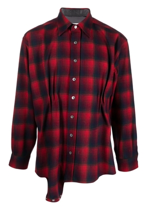 Maison Margiela x Pendleton checked wool playsuit shirt - Red
