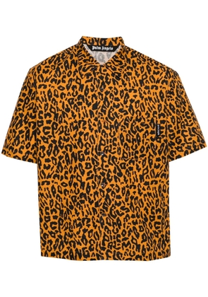 Palm Angels leopard-print poplin shirt - Orange