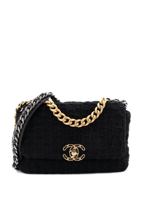 CHANEL Pre-Owned 19 Flap Bag Quilted Tweed Medium crossbody bag - Black